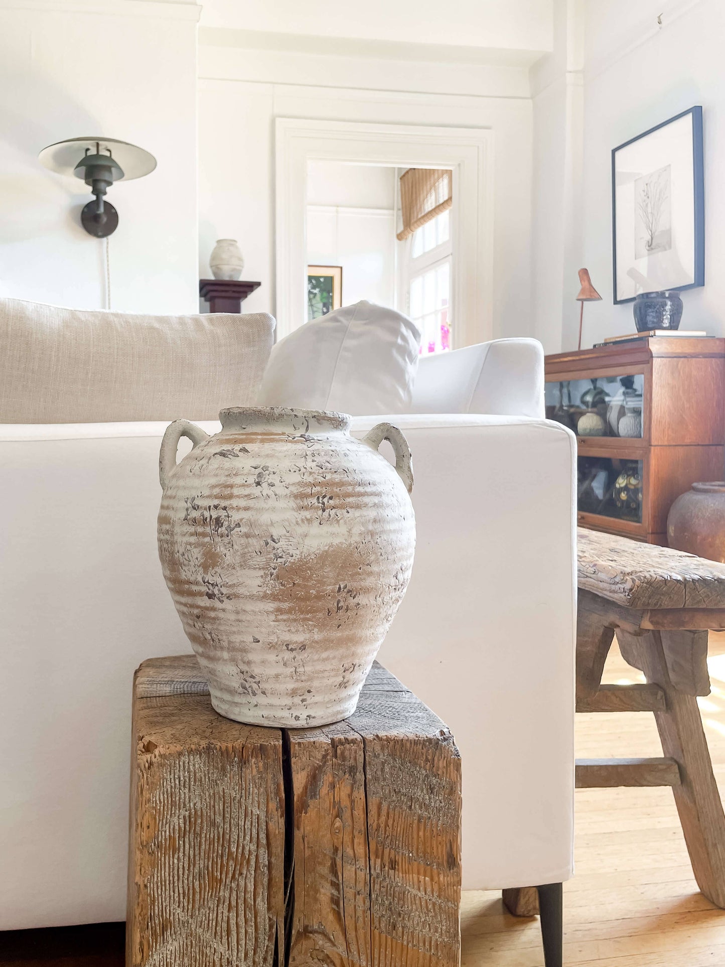 Vase en céramique style vintage Luciana avec poignées