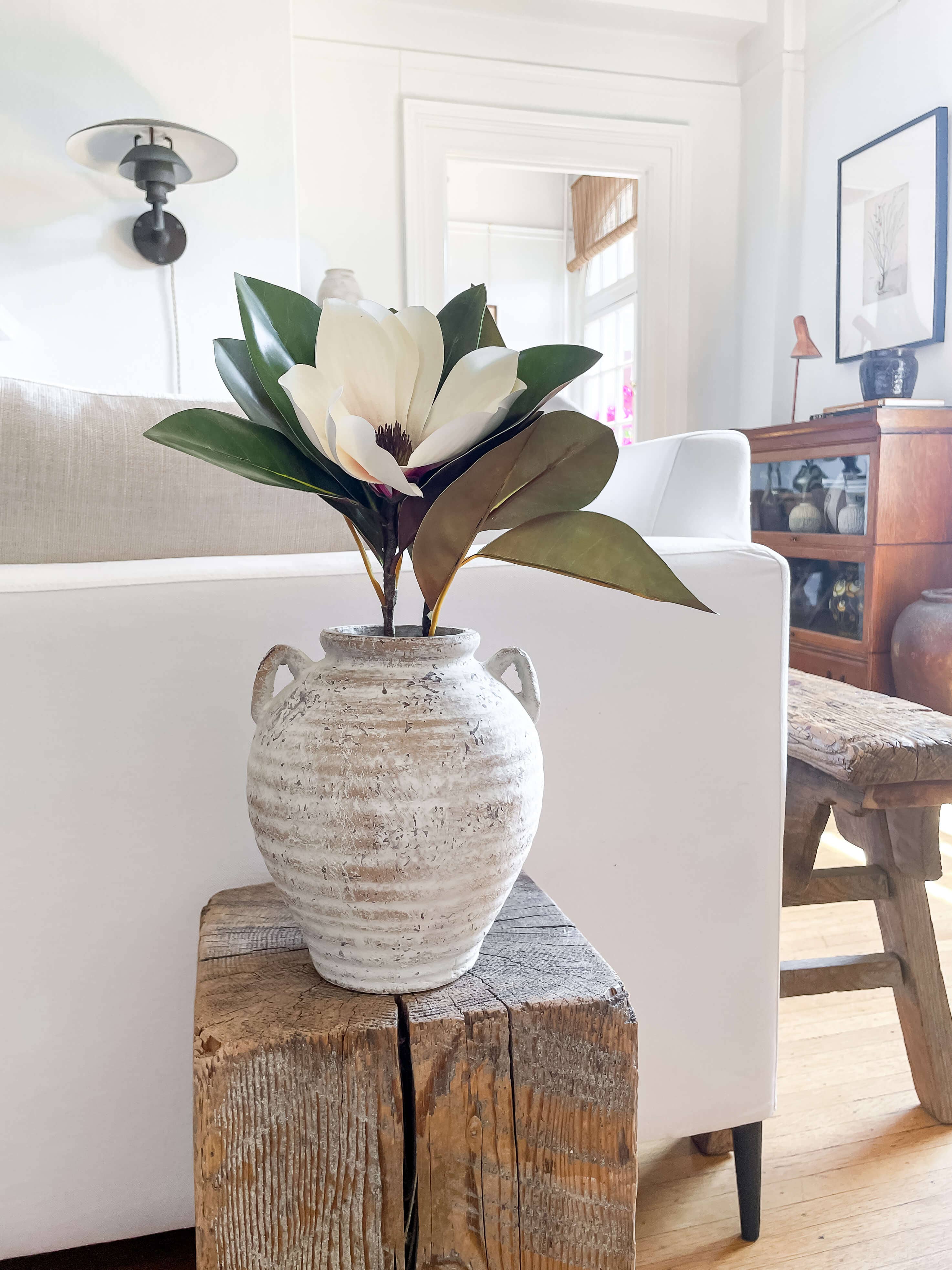 Vase en céramique style vintage Luciana avec poignées