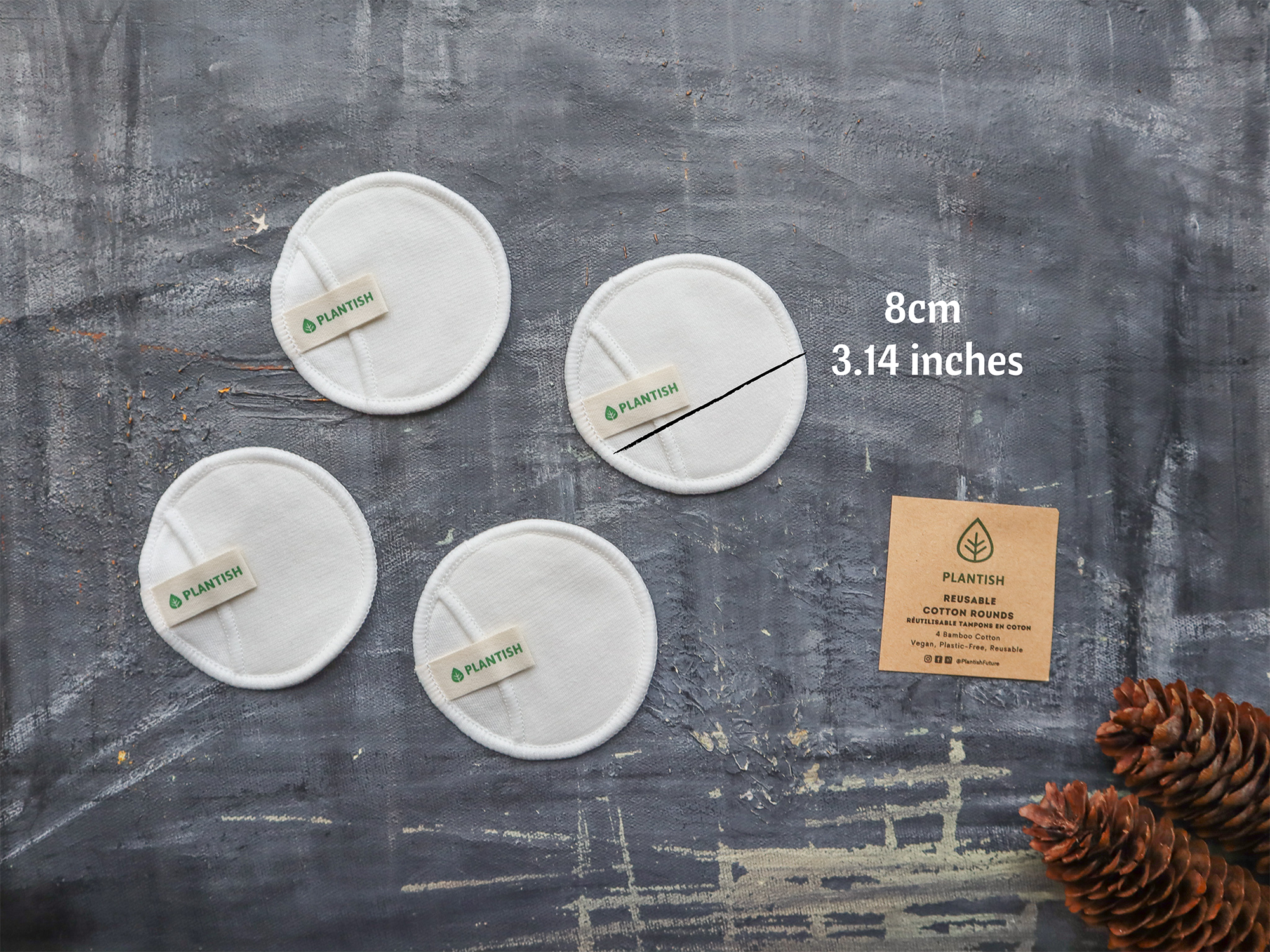 Rondes réutilisables en coton - 100 % coton